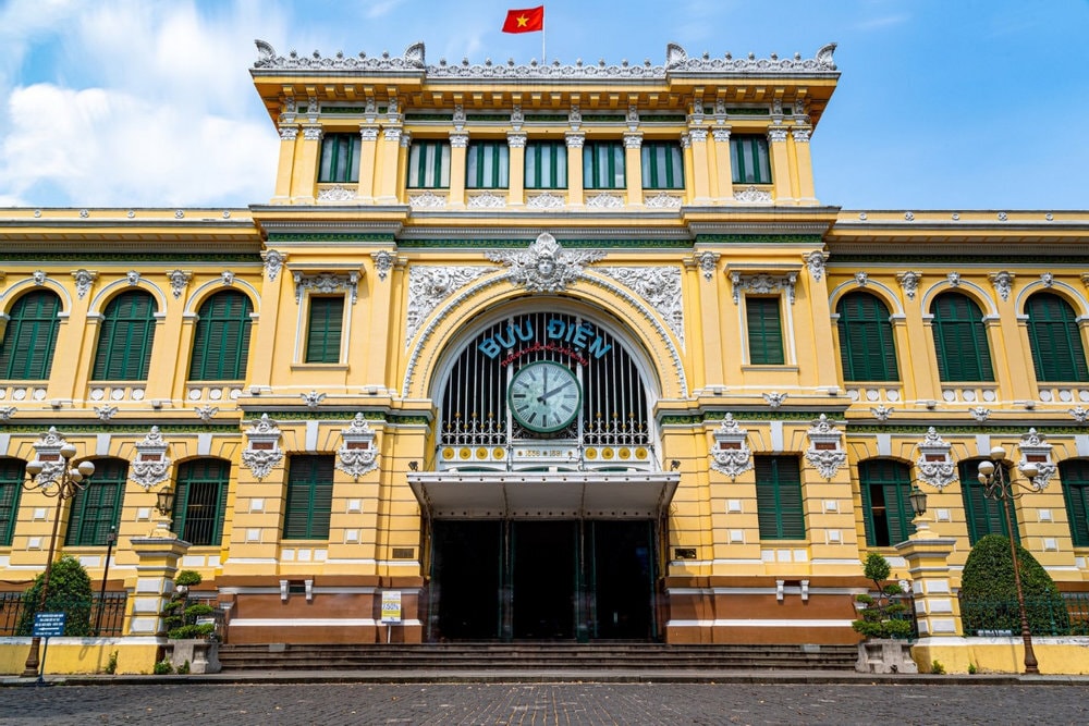 The vintage architecture of the post office evokes nostalgia for a bygone era
